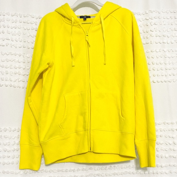 light yellow zip up hoodie